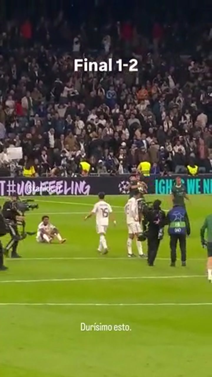 实拍居勒尔赛后鼓励贝林厄姆和罗德里戈