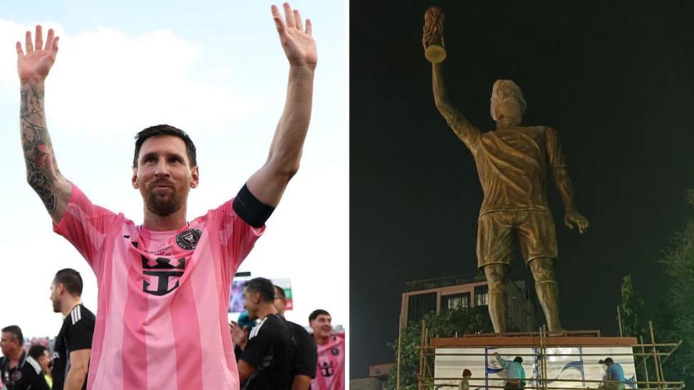 外媒：梅西在印度的雕像由45人耗费27天建成，高21.3米