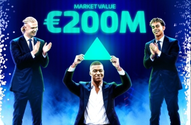 全球身价前10：亚马尔、哈兰德、姆巴佩2亿欧并列第一