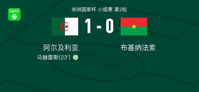 阿尔及利亚1-0布基纳法索，马赫雷斯点射制胜