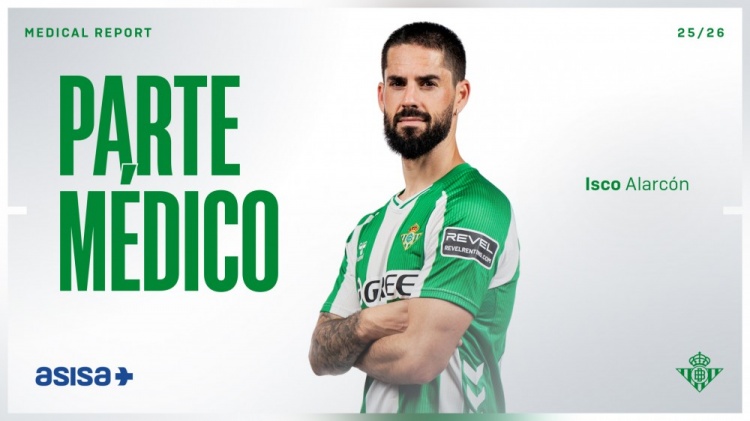 贝蒂斯官方：伊斯科接受右脚踝关节镜手术 恢复期待定