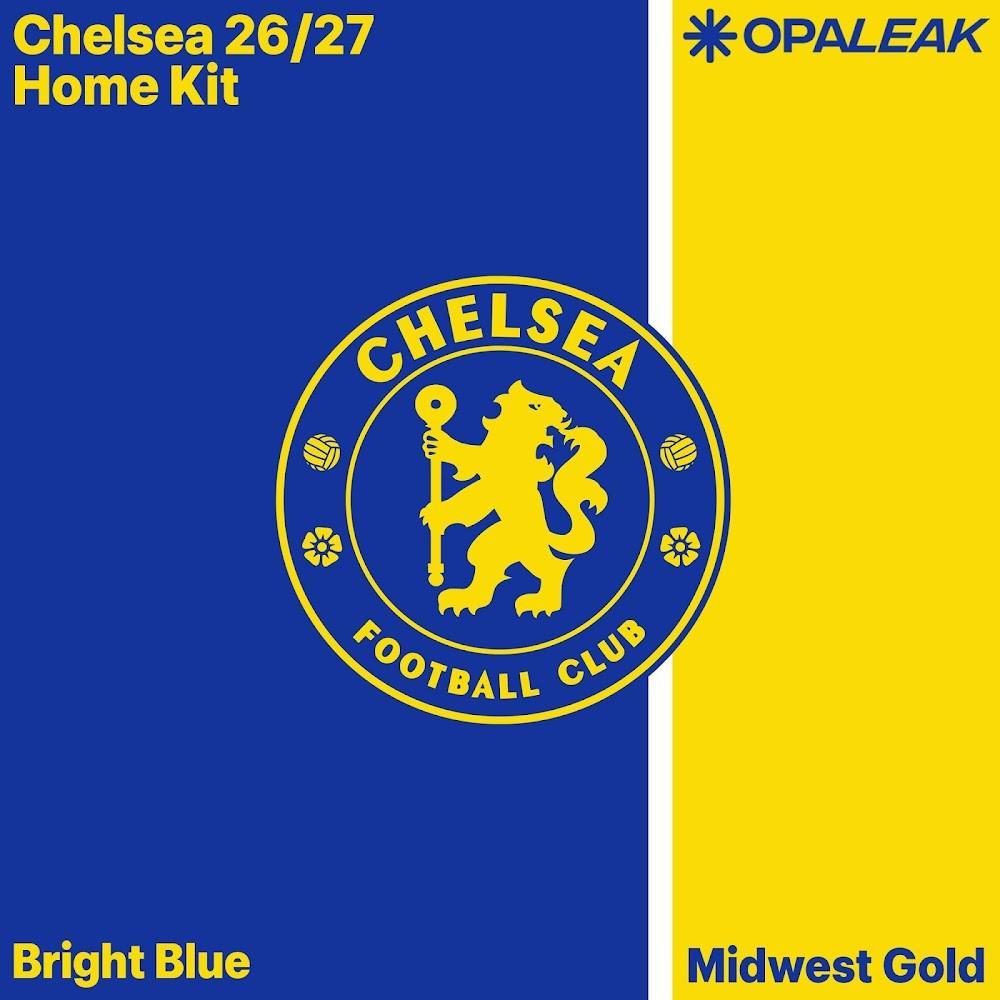 切尔西下赛季球衣设计：主场蓝黄配色，额外推出2套复古球衣