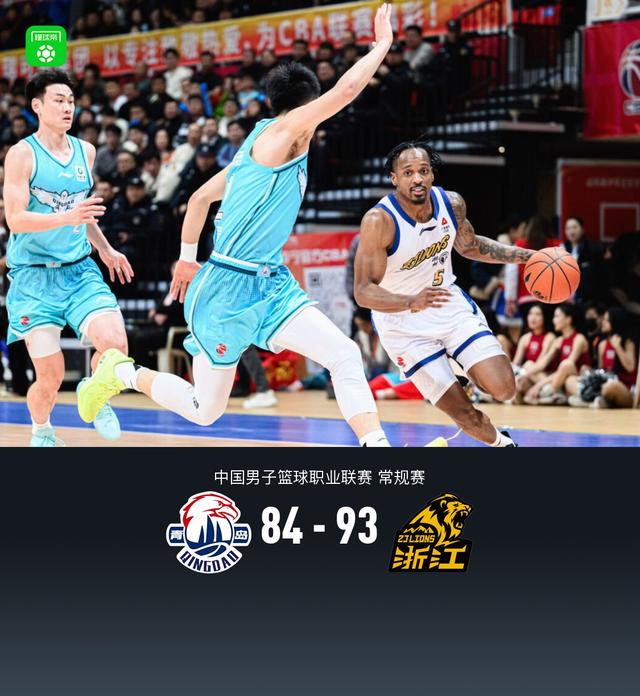 广厦93-84青岛，胡金秋轰下31+8+6，韦瑟斯庞空砍31+11+9