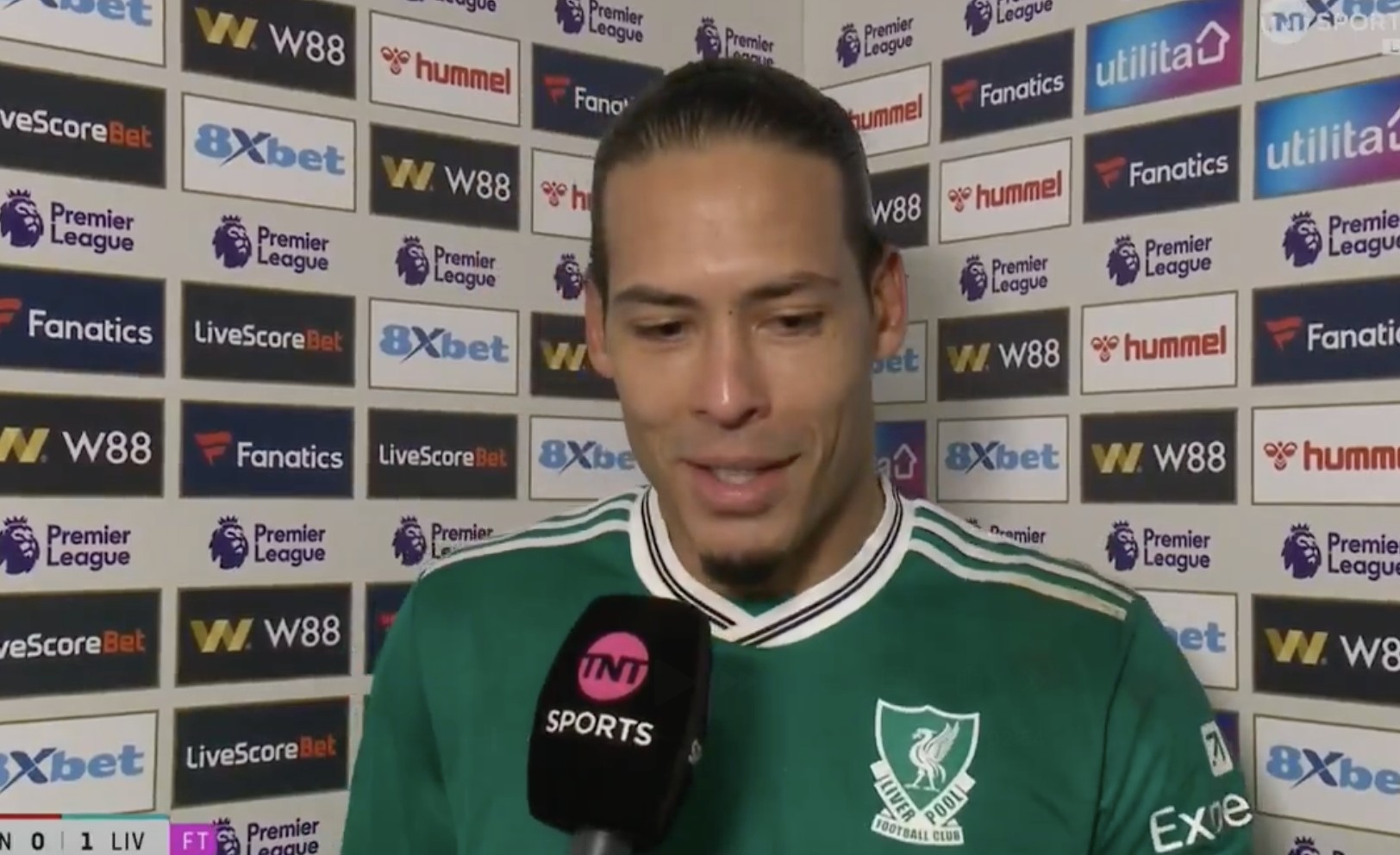 范戴克：我觉得射门是朝向球门的；我们对拿到3分感到满意