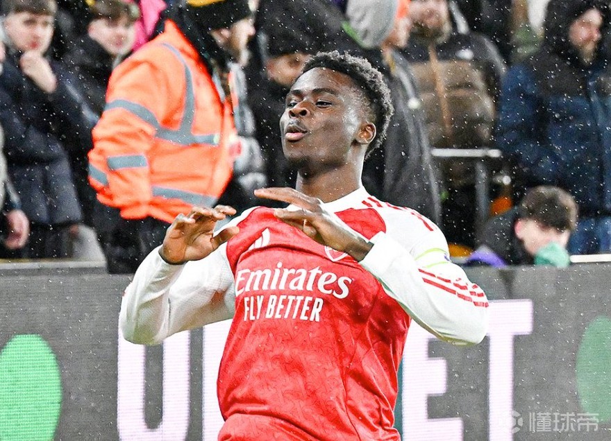 破荒，萨卡终结自己在阿森纳各项赛事15场不进球纪录