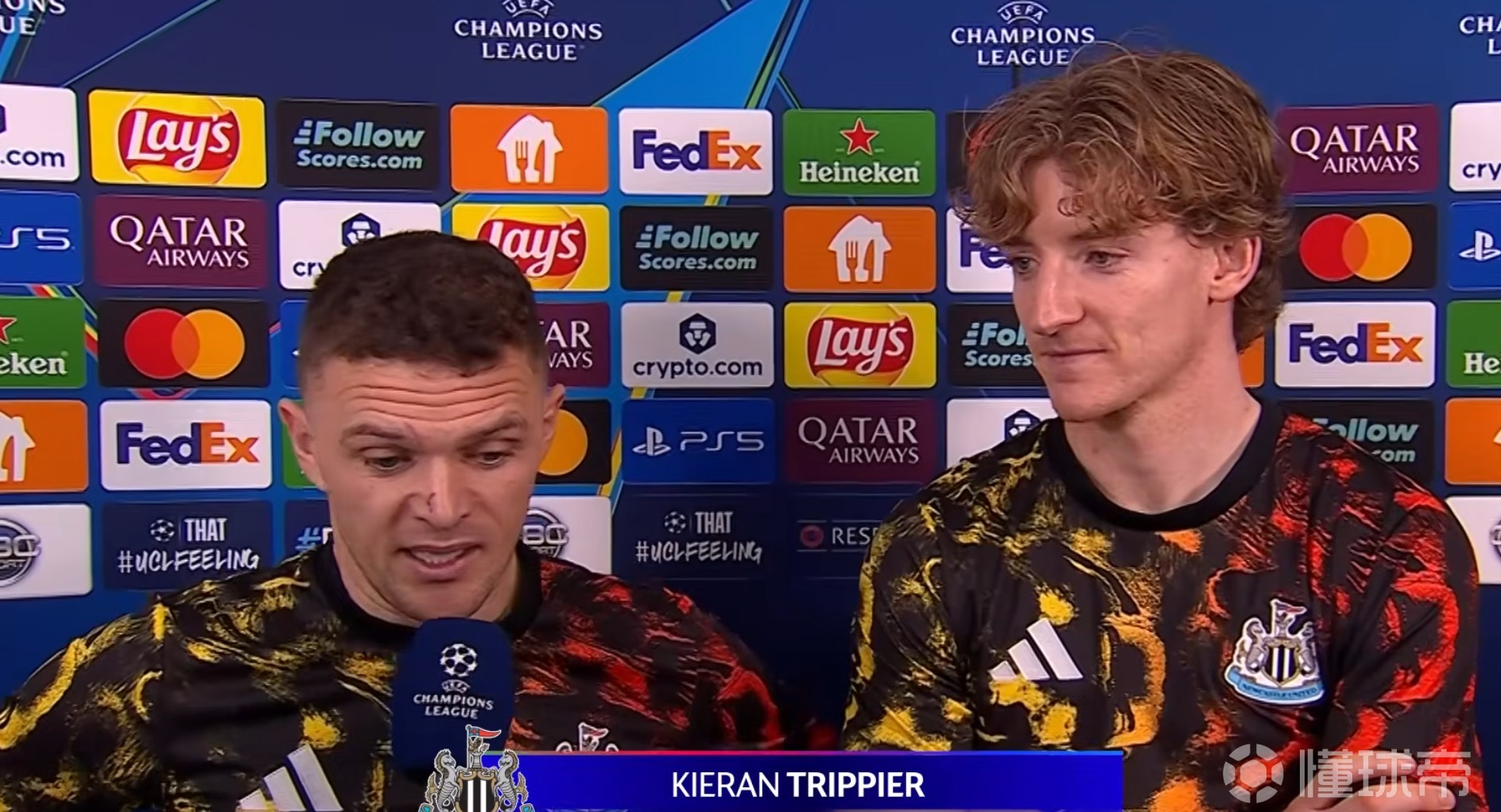 戈登和特里皮尔抢罚点球发生争执，两人赛后接受采访称已和解