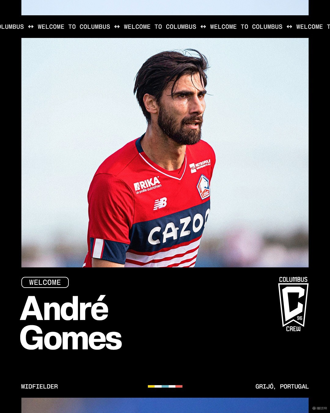 官方：葡萄牙前国脚安德烈-戈麦斯自由身加盟哥伦布机员