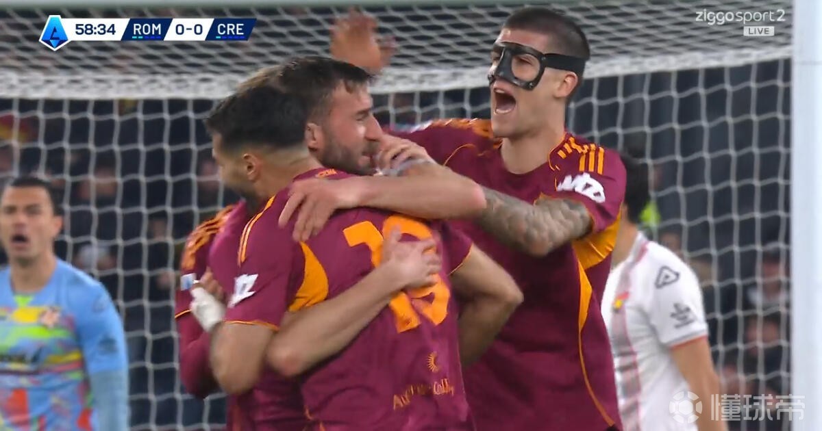 自2017年以来，克里斯坦特意甲15次头球得分所有中场球员第一