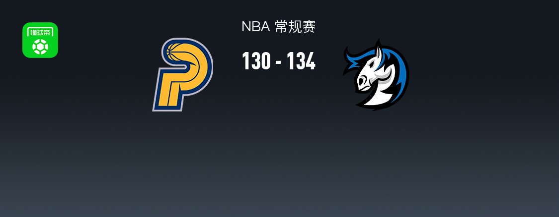 NBA战报：独行侠134-130步行者，西亚卡姆空砍30分