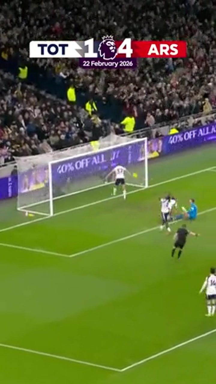 英超官方回顾：枪手本赛季英超对热刺打入8球，5球来自埃泽