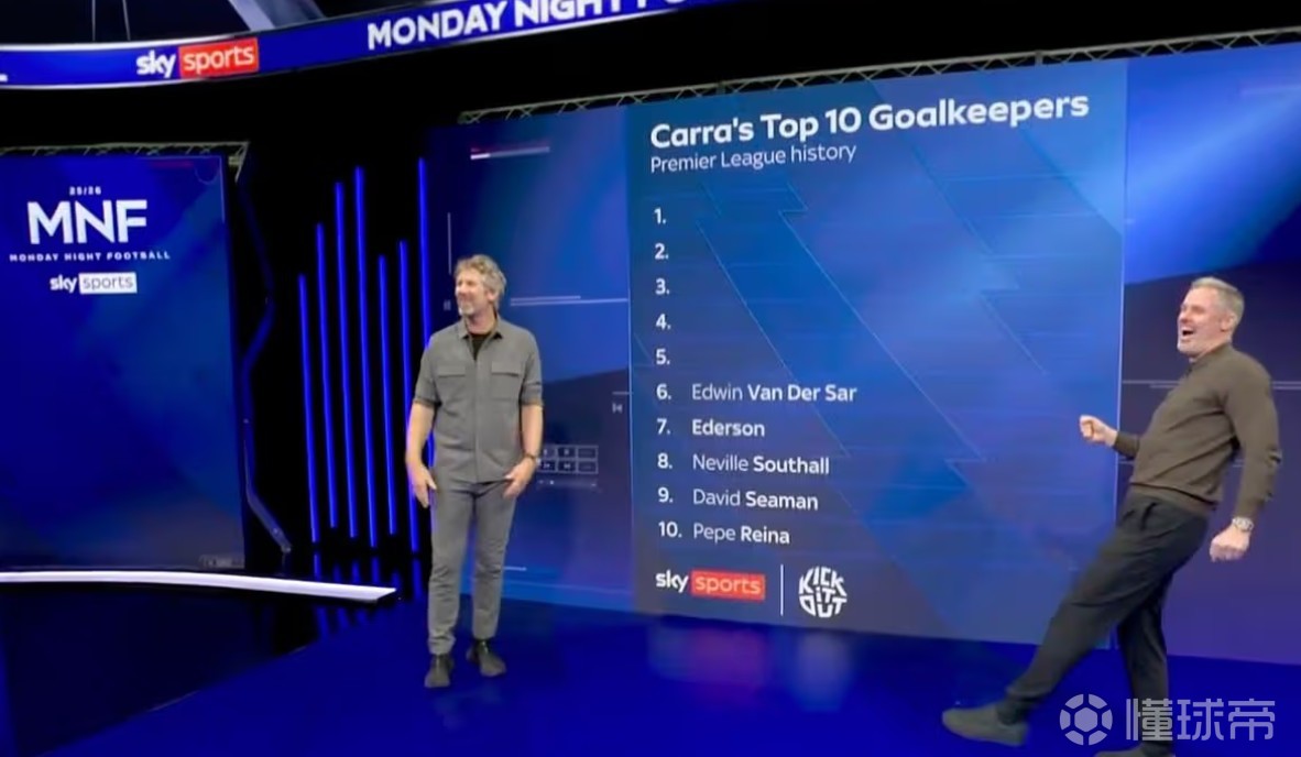 范德萨调侃卡拉格没把他排进英超历史前五门将，后者当场致歉