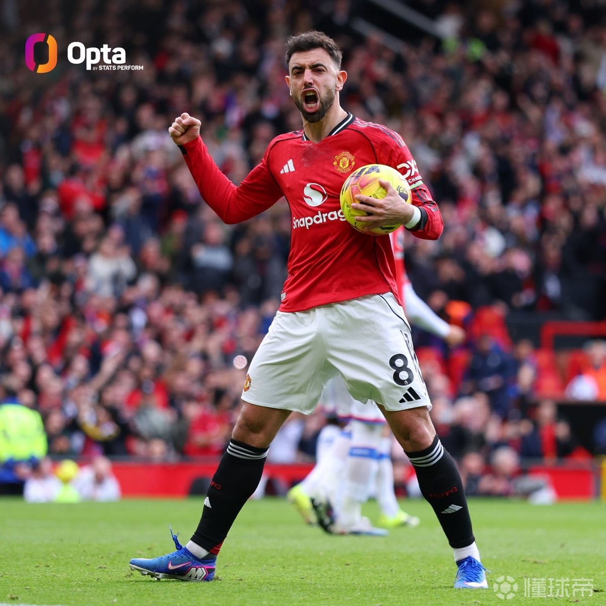 B费英超生涯18次传射超越小贝，曼联队史仅次于鲁尼和吉格斯