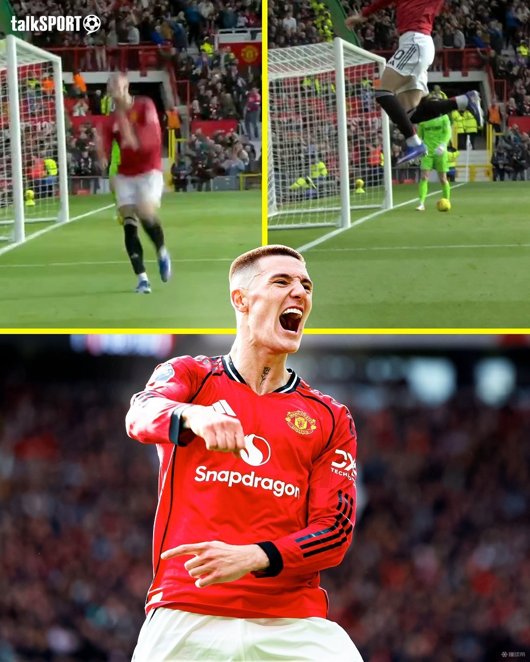 弹跳惊人，谢什科庆祝时跳得太高在镜头前出画了