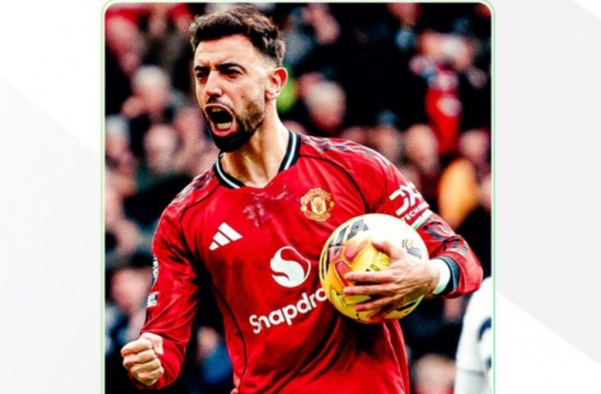 传射建功！官方：B费当选英超第28轮最佳球员