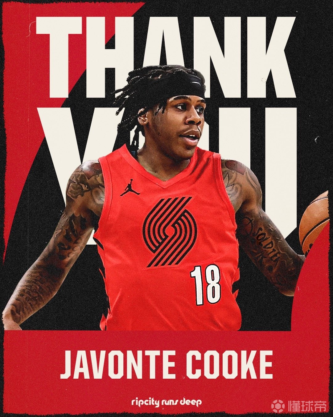 官方：开拓者裁掉贾冯特-库克；球员投篮命中率仅22%