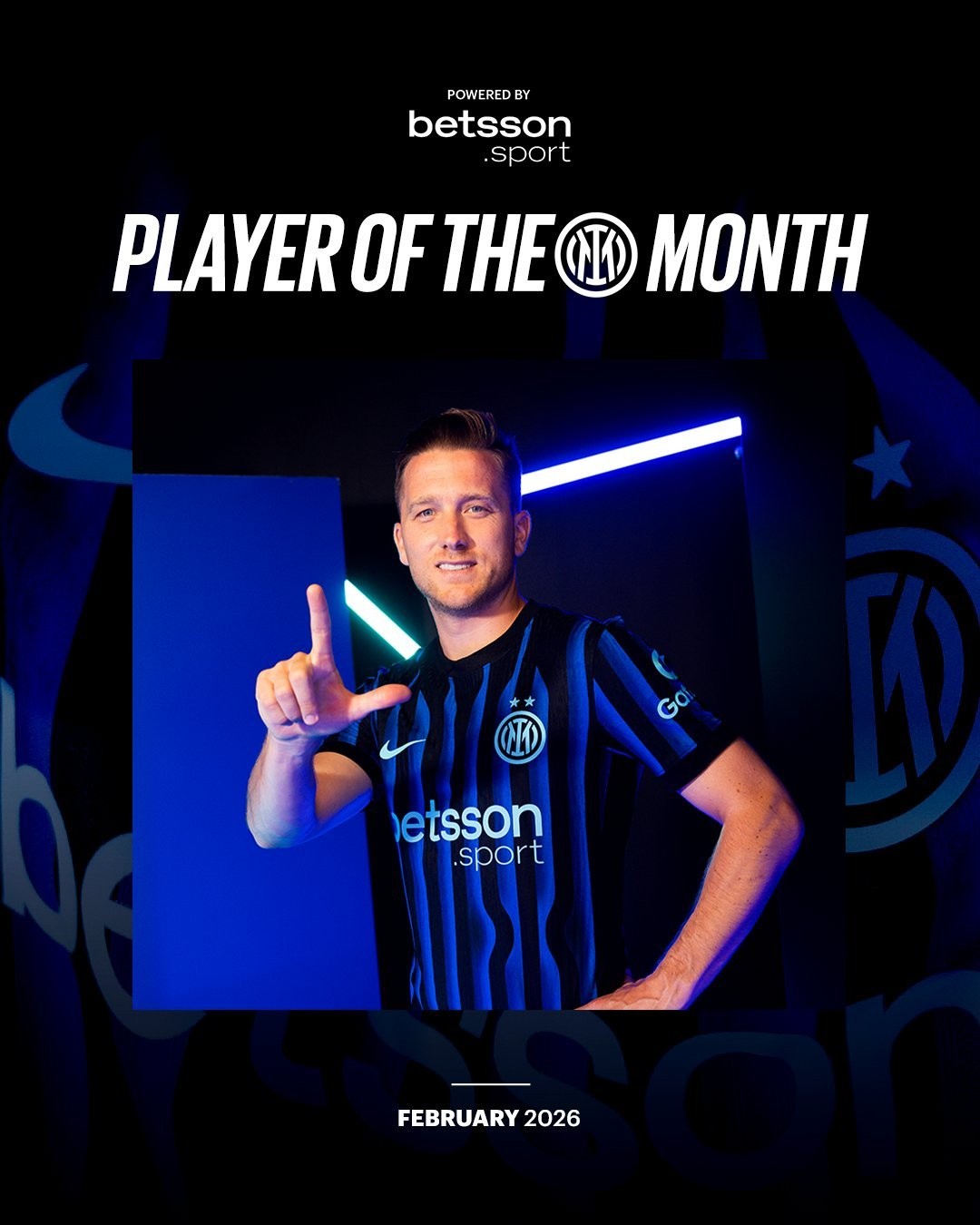 官方：泽林斯基当选国米2月最佳球员