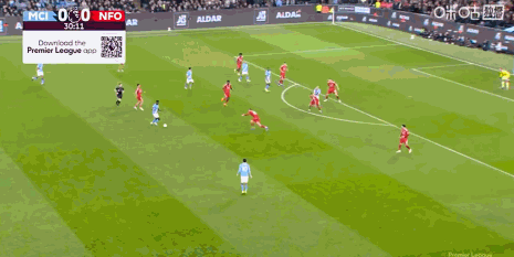 半场战报：曼城1-0森林，塞门约破门，谢尔基献助攻