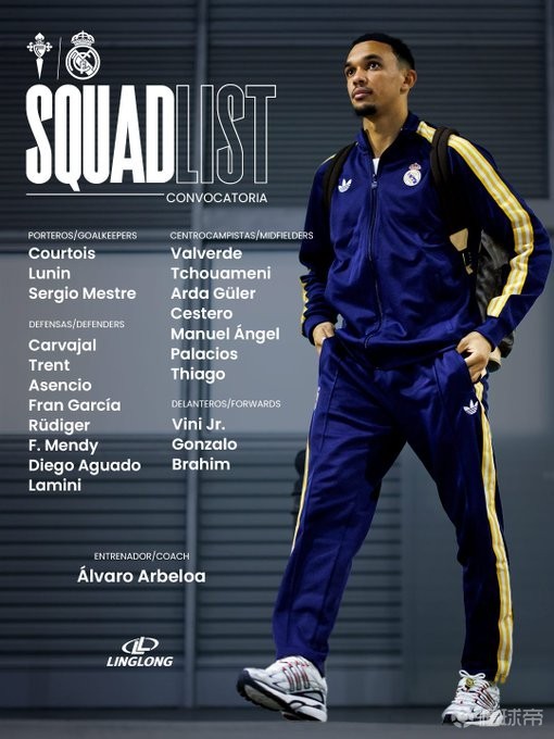 皇马客战塞尔塔名单：劳尔-阿森西奥回归，卡马文加仍缺席