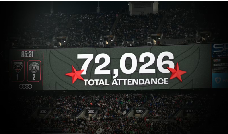 梅西效应再爆发！7.2万球迷刷新DC联队史纪录