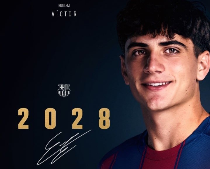 官方：巴萨与B队18岁后卫吉列姆-维克托续约至2028年