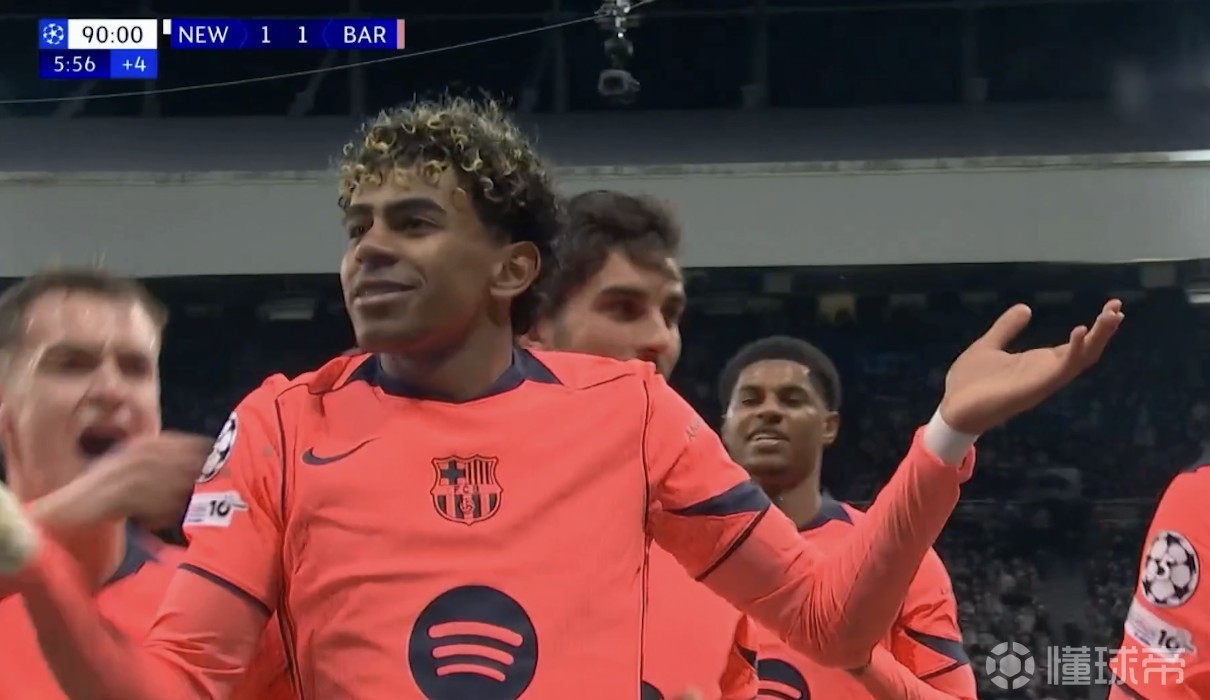 亚马尔欧冠已打入9球，只有姆巴佩19岁前欧冠进球数更多