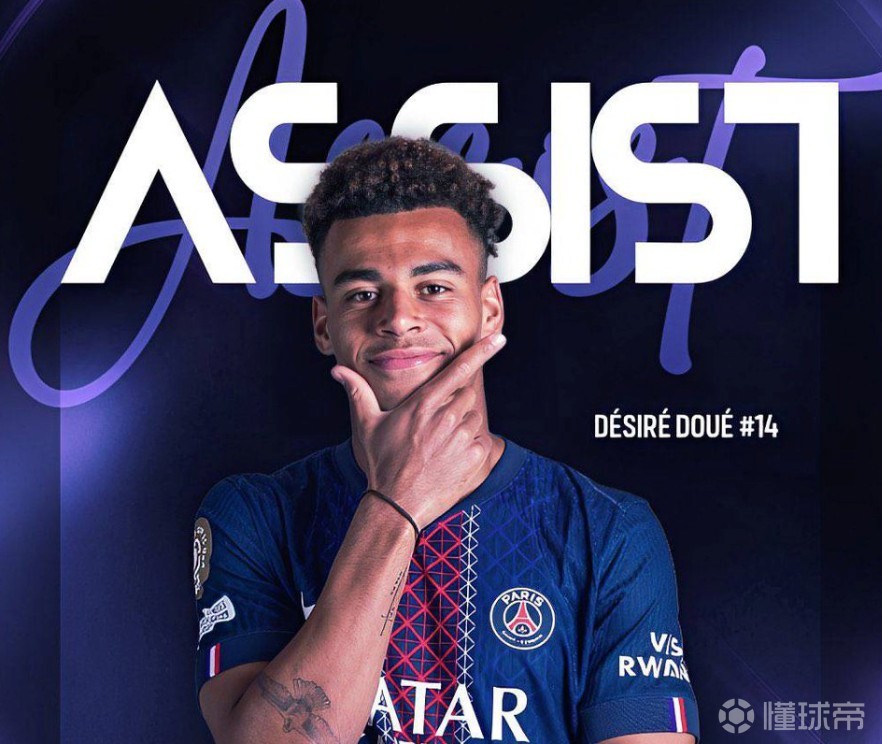 4球3助攻，杜埃代表巴黎近4场欧冠比赛直接参与7粒进球