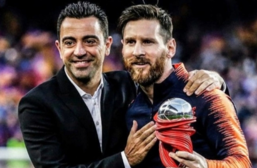 称梅西回归遭拉波尔塔否决！哈维转发与梅西合影：我只说真话