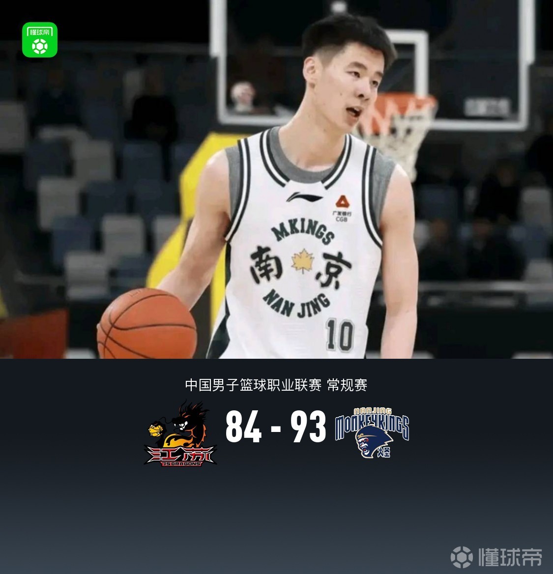 同曦93-84江苏，郭昊文30分，庞峥麟20+5+8，汉斯14+9+11