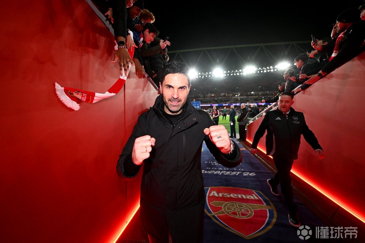 稳定，阿森纳队史第二次连续三个赛季晋级欧冠1/4决赛