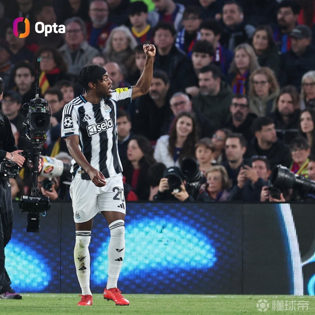 代表英超球队欧冠做客诺坎普梅开二度，埃兰加是历史第二人