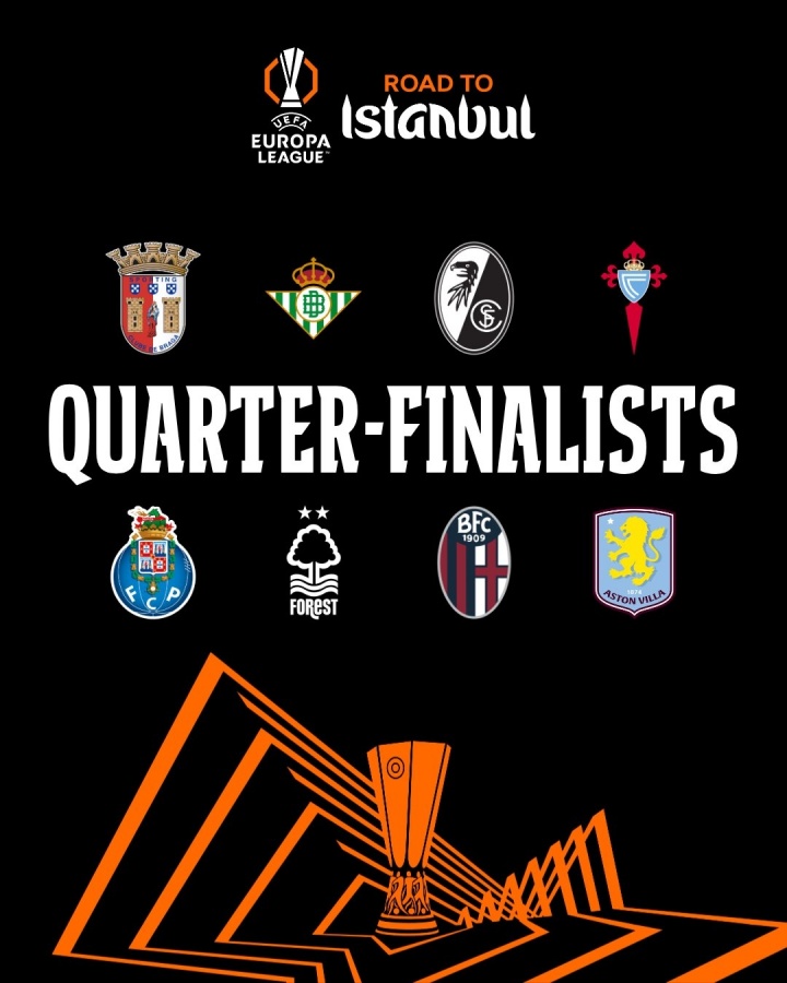 欧联8强对阵：罗马出局！维拉vs博洛尼亚 森林战波尔图