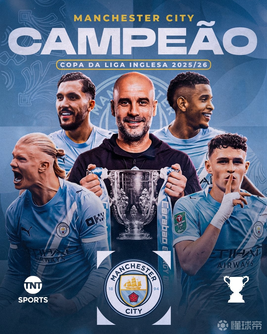 队史传奇主帅，瓜迪奥拉执教曼城10个赛季已率队获得19冠