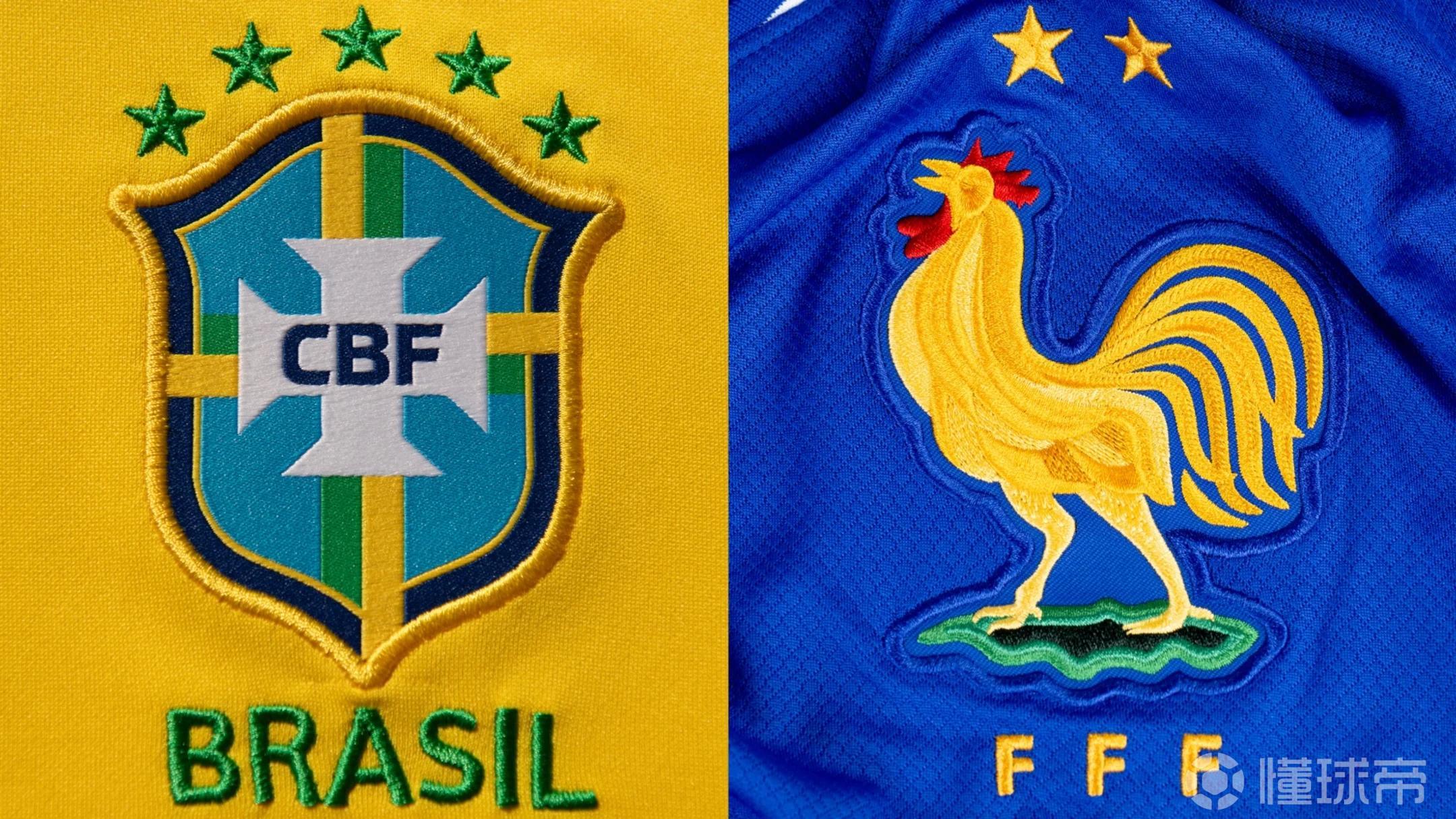 巴西vs法国友谊赛预测首发：维尼修斯PK姆巴佩