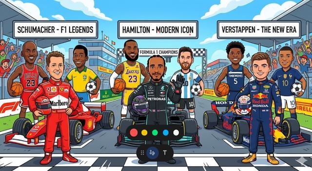 F1总统山舒马赫、汉密尔顿和维斯塔潘相当于篮球、足球界的谁？