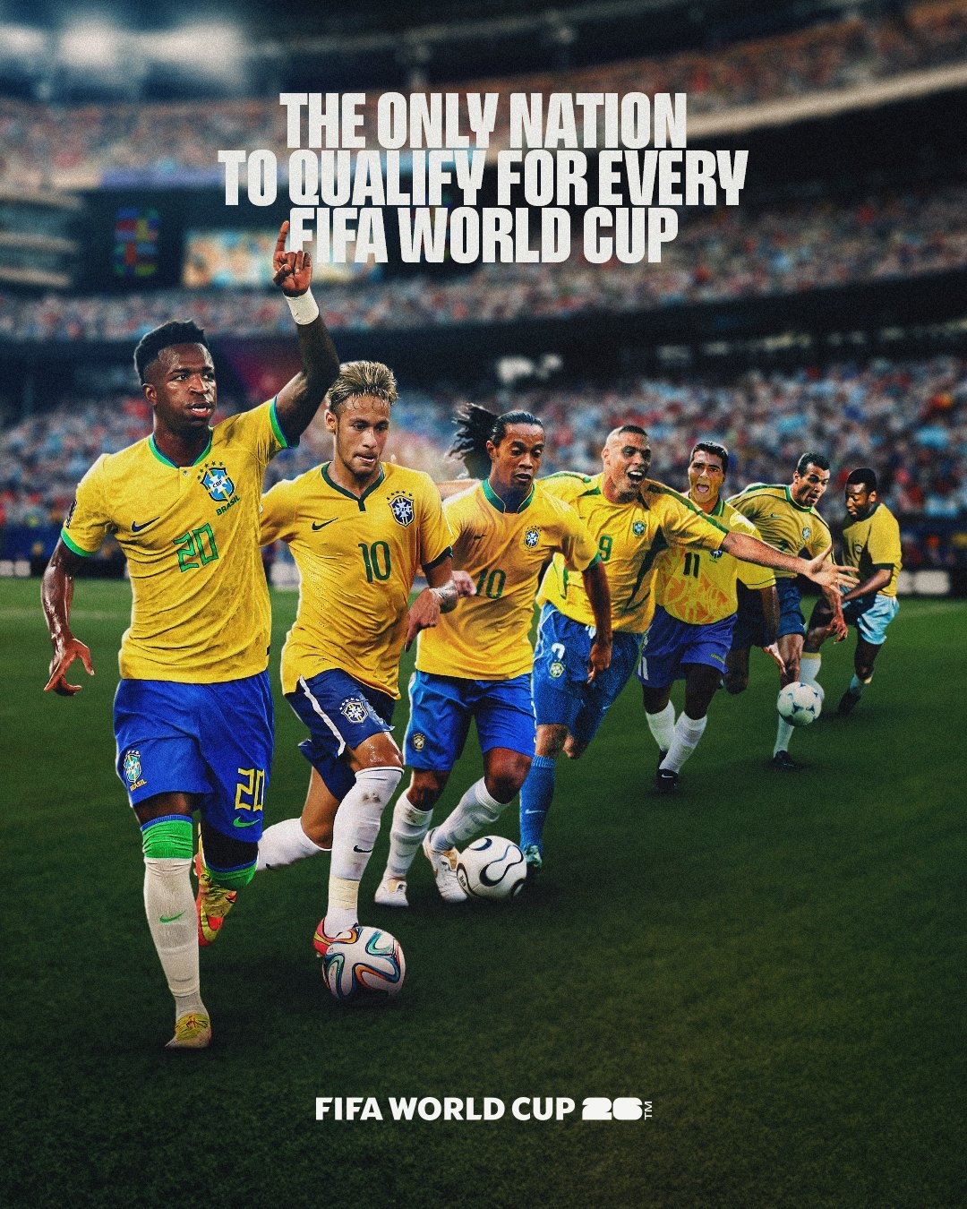 8支世界杯冠军队，五星巴西全勤，只有意大利连续三届无缘