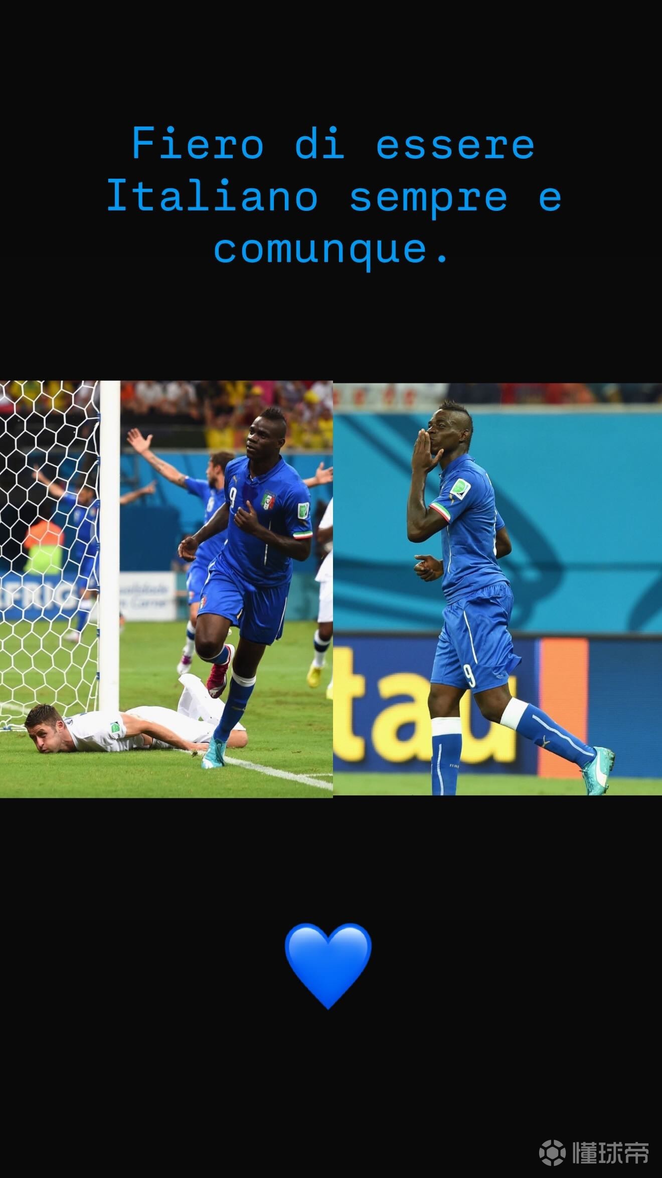 巴洛特利晒照：无论如何，我永远为自己是意大利人而自豪