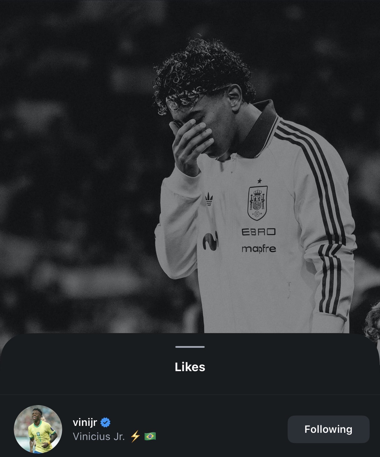 反对歧视，维尼修斯点赞亚马尔谴责种族歧视的动态