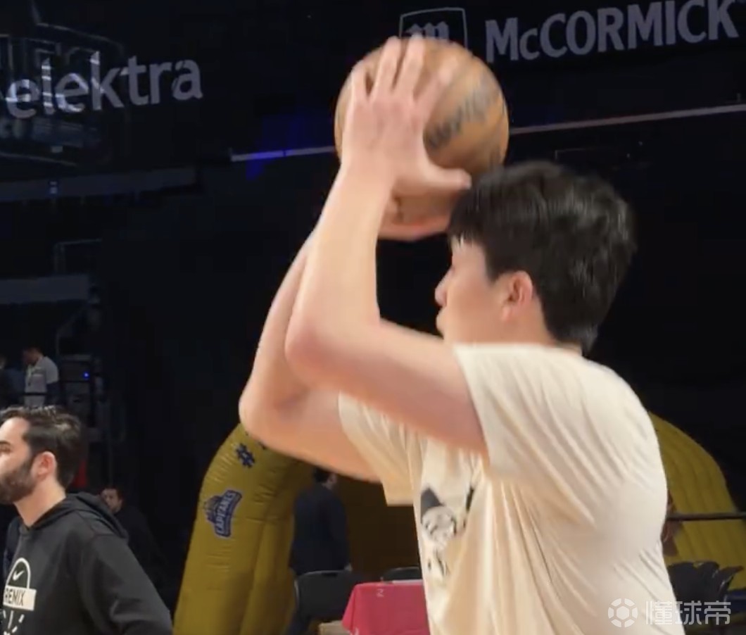 手感在线，杨瀚森G联赛季后赛赛前热身三分球五连中