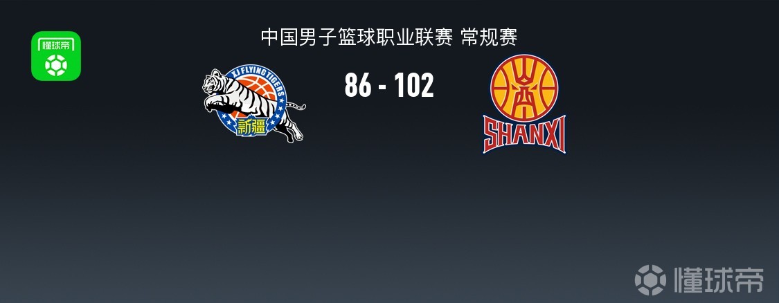 山西102-86战胜新疆，奈特24+7，纳托尔空砍27+4+5