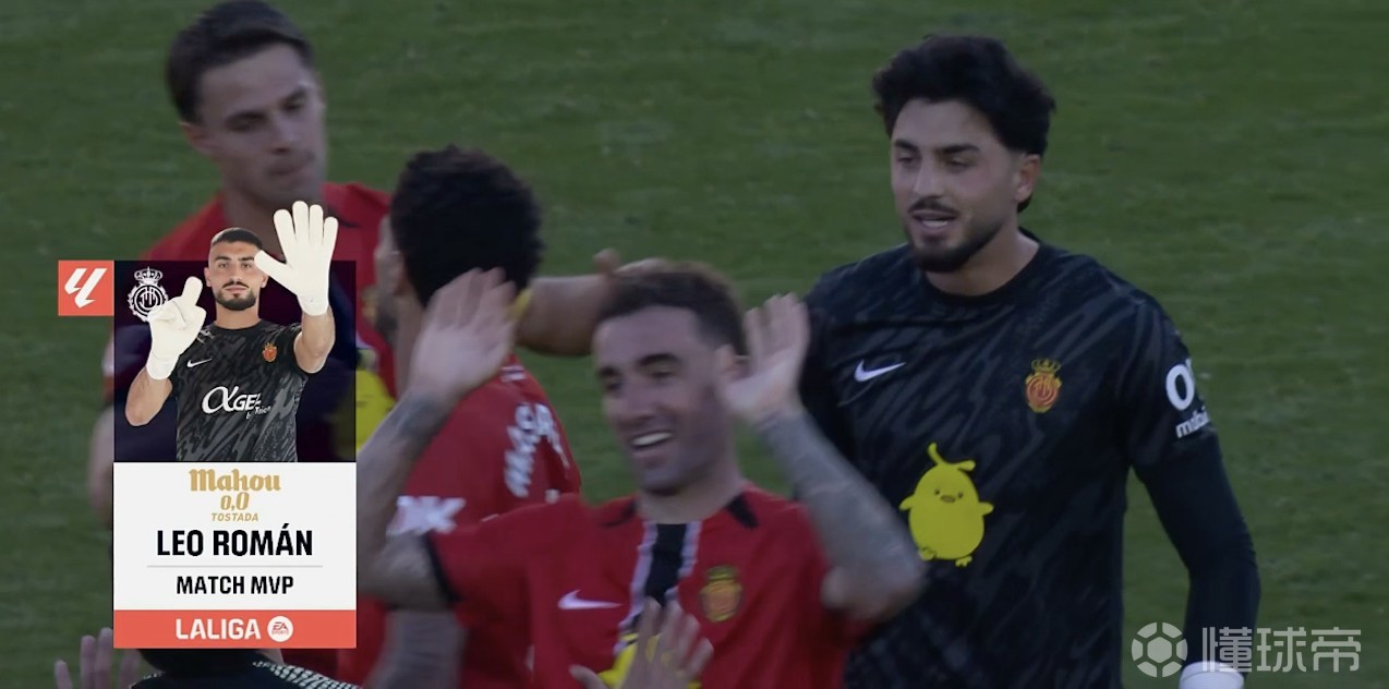 战皇马5次扑救，马略卡门将莱奥-罗曼当选全场最佳球员