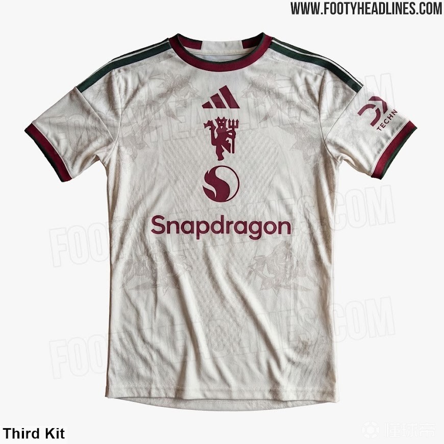 曼联下赛季第三球衣谍照曝光，设计灵感来自兰开夏玫瑰