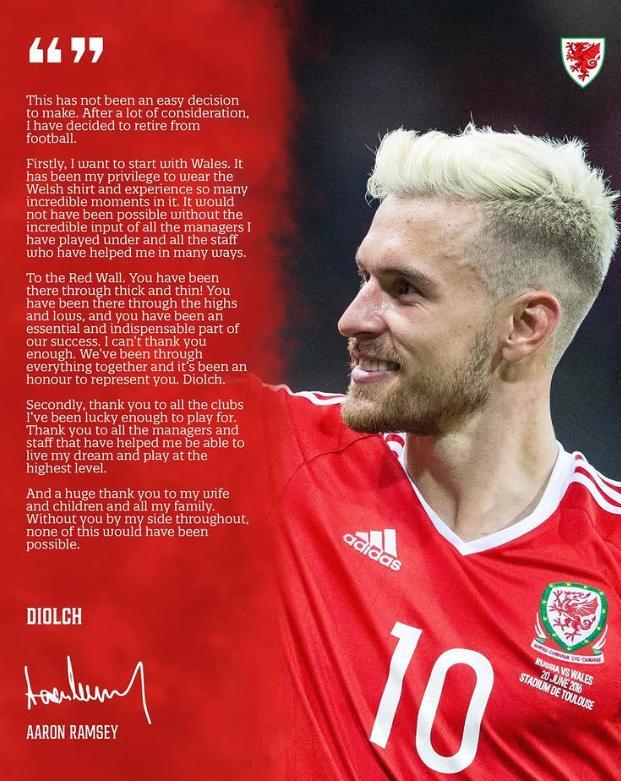 没找回狗伤心到退役？35岁前阿森纳球星拉姆塞官宣挂靴！