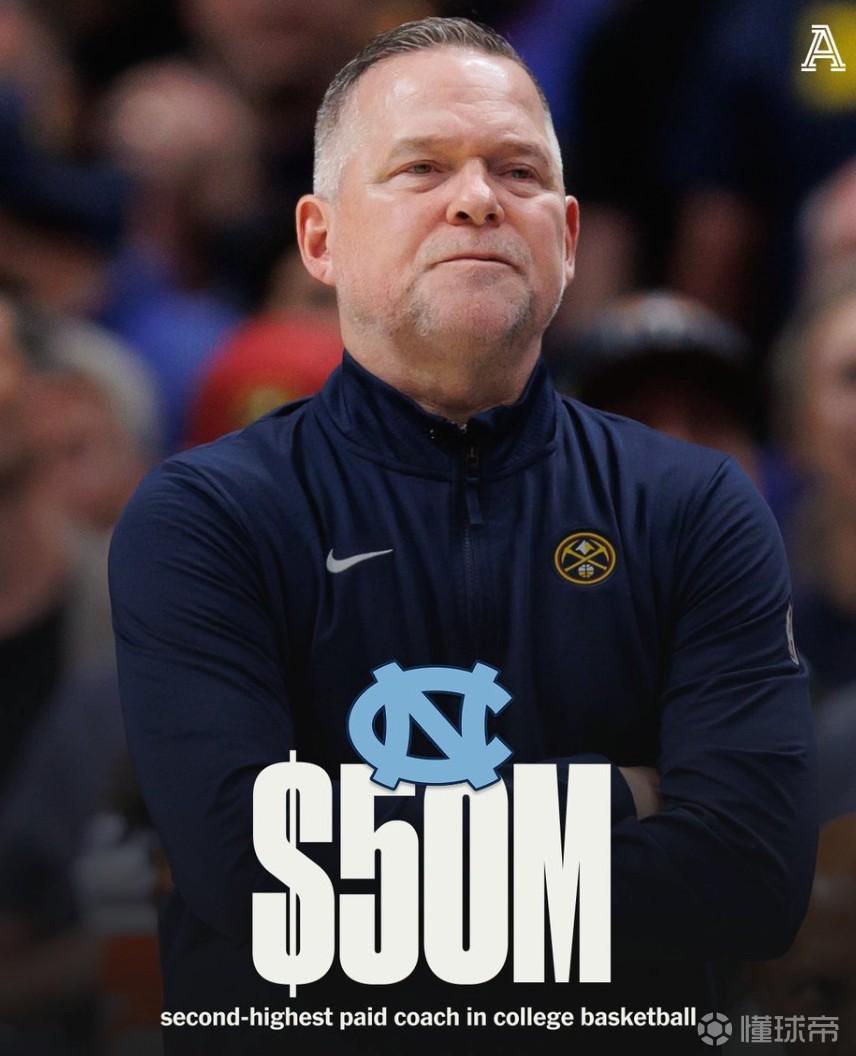 TA：北卡与前掘金主帅马龙签下6年合同，总薪资5000万美元