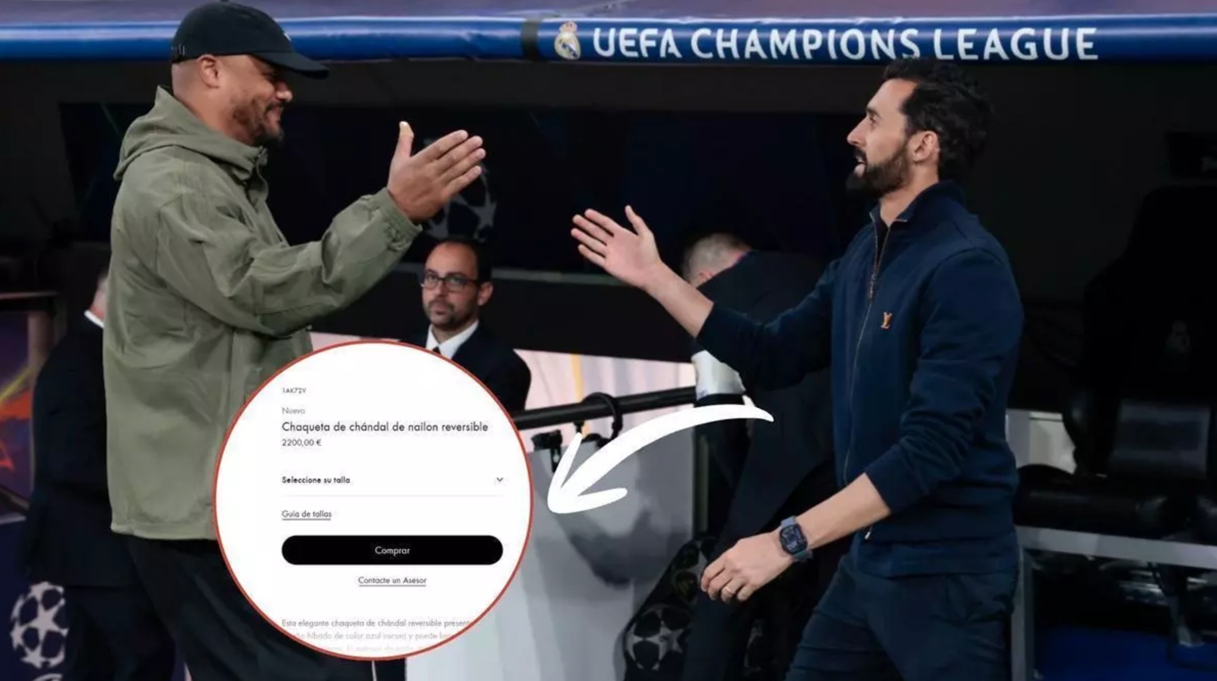 每体：阿韦洛亚场边造型吸睛，身穿LV运动夹克价值2200欧元