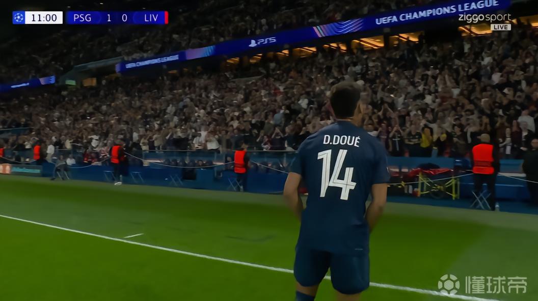 20岁309天，杜埃是欧冠进球上双第六年轻的球员