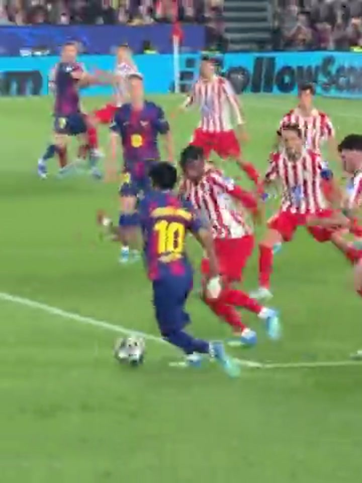 尽力局！亚马尔连过数人搅乱马竞防线 门前可惜被解围