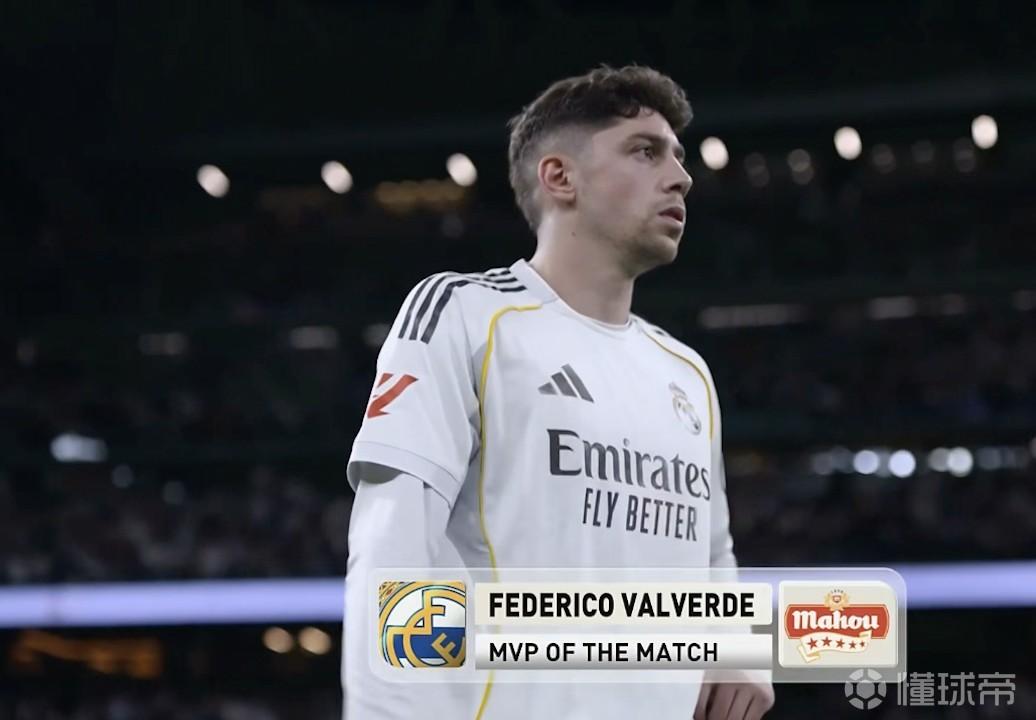 世界波破门，巴尔韦德当选皇马vs赫罗纳全场最佳球员
