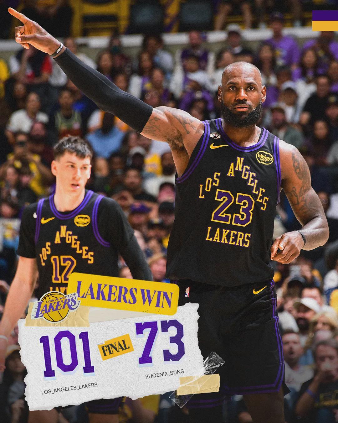 阿门41+9+7！NBA生涯最强一战！湖人锁定西部前四