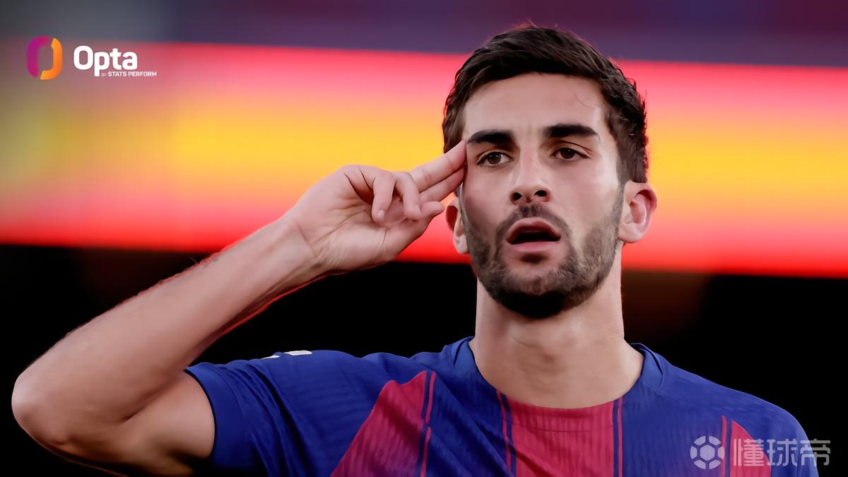 少见，费兰-托雷斯五大联赛生涯第三次头球破门