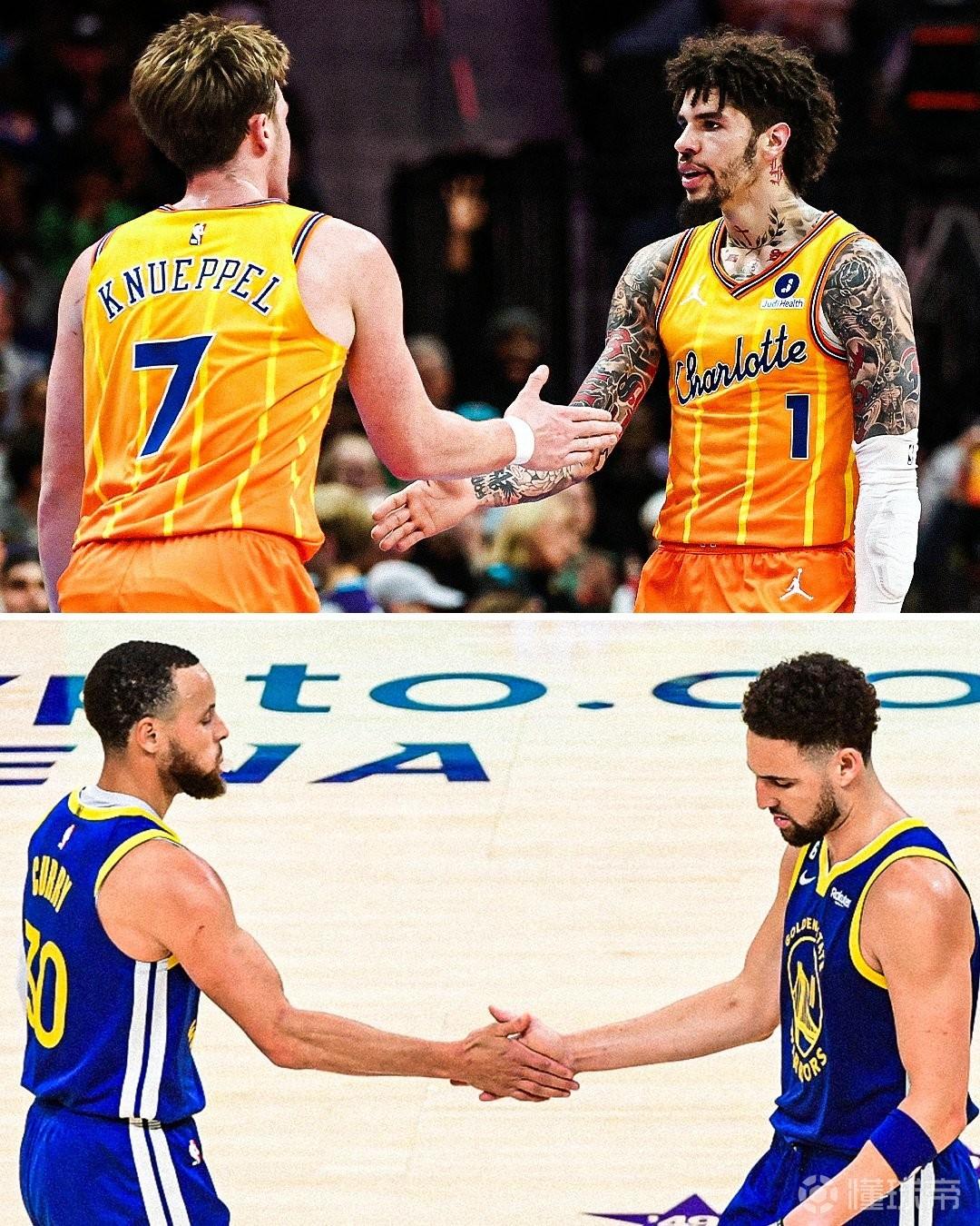 三球和克努佩尔是第二对单赛季270+三分组合，上一对是水花兄弟